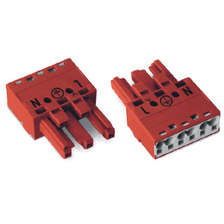 Wago Steker female 3-polig 2-DR rood
