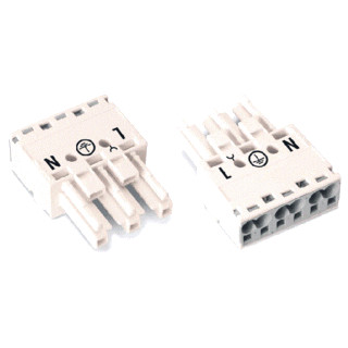 Wago Steker female 3-polig wit Wago Steker female 3-polig wit
