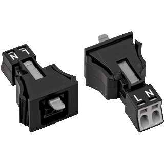 Wago Winsta apparatuuraansluiting voor insteekbare gebouwinstallatie 2P contrasteker (female) recht