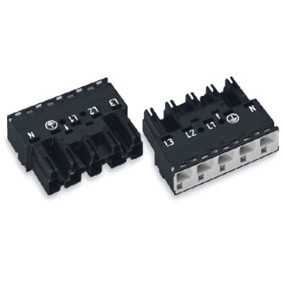 Wago Steker male 5-polig 1-DR. zwart