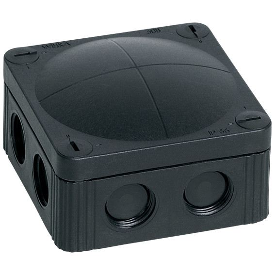 Wiska Kabeldoos 85x85mm membraan-en wartelinvoer m20x1,5 zwart