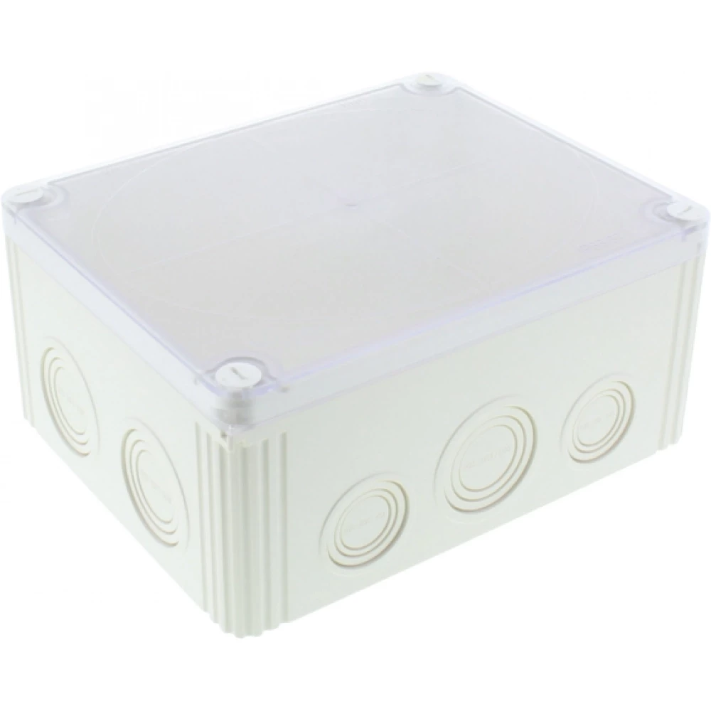 Wiska Kabeldozen Combi 1610 Kunststof Kabeldoos 200x160x94, 3-P. klemsteen, wit, transp. deksel