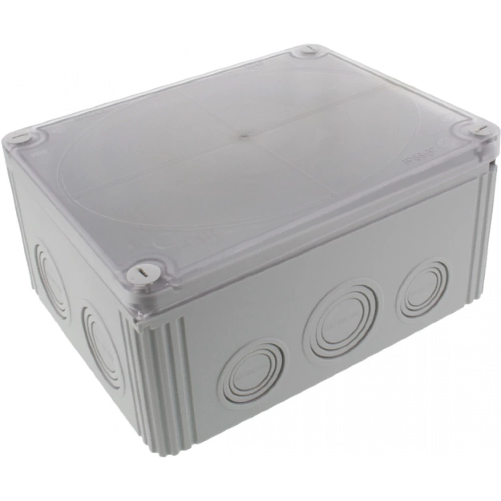 Wiska Kabeldozen Combi 1610 Kunststof Kabeldoos 200x160x94 leeg, grijs, transp. deksel