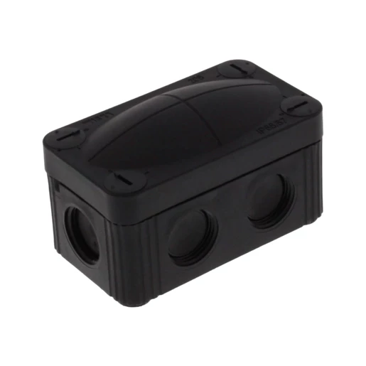 Wiska Kabeldozen Combi 206 Kunststof Kabeldoos 85x49x51mm met wago klemmen, zwart