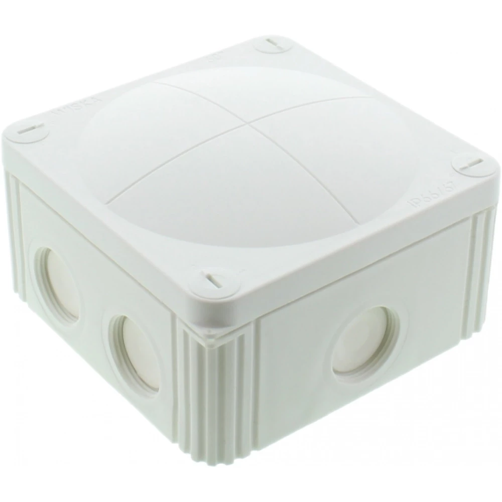 Wiska Kabeldozen Combi 607 Kunststof Kabeldoos 110x110x66mm met 5-polige klemsteen, grijs