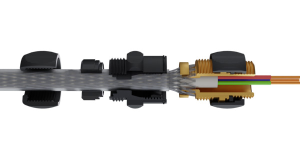 Wiska ShieldGLAND Outdoor Wartel messing/polyam. ip68 M20, doorl. 7-16MM, scherm 7-11MM