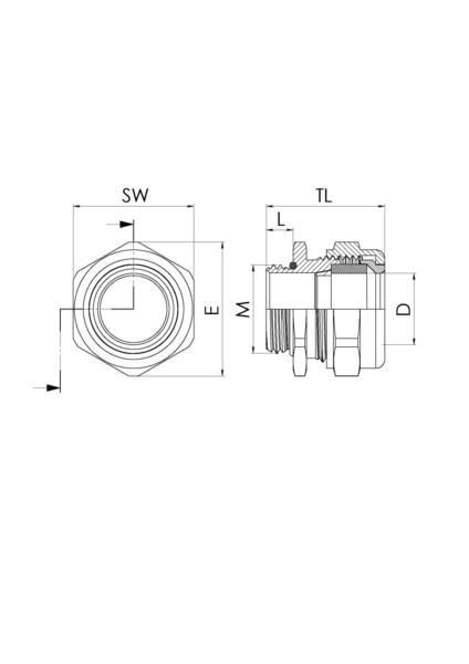 Wiska ShotGLAND Wartel, messing vernikkeld, low temp. M16, doorl. 8-10 MM