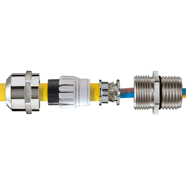 Wiska Sprintwartels EMSKV Emc-Wartel messing vernikkeld, met lange tap, met aardconus M12