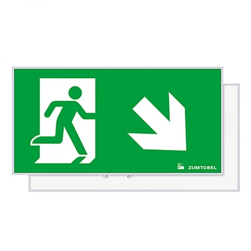 Zumtobel Puresign vluchtwegsymbool noodverlichting 150 ad/ed RZ-1ru eri rechts